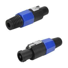 10x Plug Speakon 4 Polos Azul Profissional Série Hard - PIX