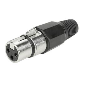 10x Plug Cannon Fêmea Preto Série Chrome - PIX