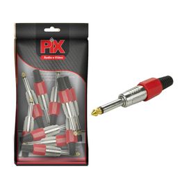 10x Plug P10 Mono Profissional Série Chrome - PIX
