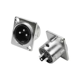 10x Conector Xlr Cannon Macho Preto para Painel - PIX