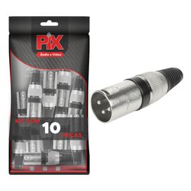 10x Plug Cannon Macho Preto Profissional Série Ring - PIX