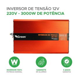 Inversor Conversor De Tensão 3000w 12v P/ 220v Tomada C/ Usb