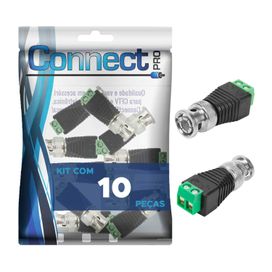 10x Conector Bnc Macho Borne Parafuso Cftv - Connect Pro