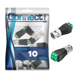 10x Conector Bnc Macho Borne Parafuso Cftv - Connect Pro