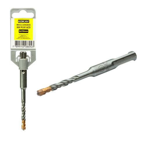 Broca Concreto Sds Plus 6mm x 110mm em Aço com Engate Rápido