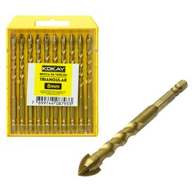 10x Broca De Torção Triangular 8mm - Estojo Profissional