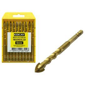 10x Broca De Torção Triangular 6mm - Estojo Profissional