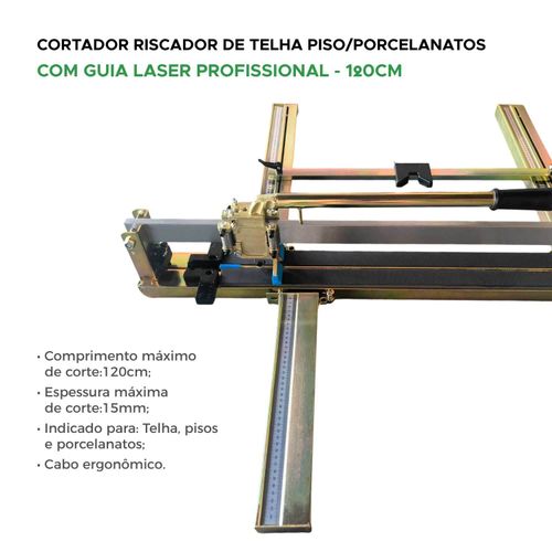 Cortador Riscadeira Pisos Profissional C/ Guia Laser 120cm