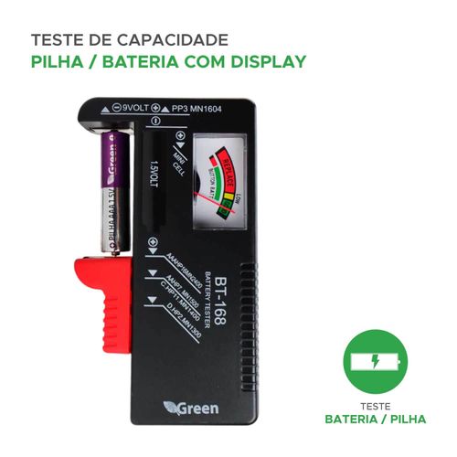 Testador Medidor De Carga Energia Pilha Bateria 1.5v E 9v