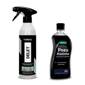 Kit Limpeza Vonixx Pneu Pretinho 500ml + Delet 500ml