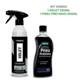 Kit Limpeza Vonixx Pneu Pretinho 500ml + Delet 500ml