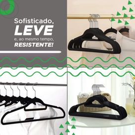 Cabide De Veludo 10 Peças Slim Ultra Fino Antideslizante - Mixtou