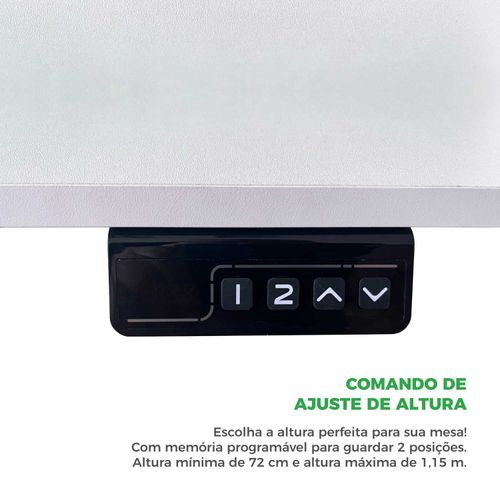 Mesa Elétrica Com Regulagem De Altura - Tampo Branco