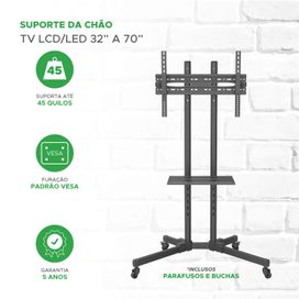 Suporte de Chão Pedestal Para Tvs de 32'' a 70'' Polegadas