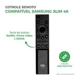 Controle Remoto Compatível Samsung Slim 4K AU8000 - PIX