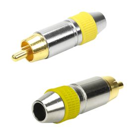 10x Plug Rca Macho Style Ponta Ouro 24k - PIX