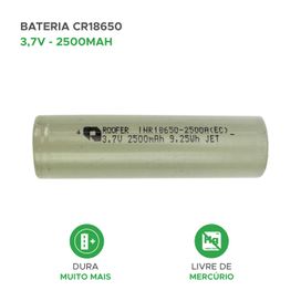 Bateria Cr18650 3,7v 2500mah Recarregável 18650