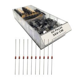 Kit 50 Peças - Díodo Zener 56v 1w 1n4758 In4758