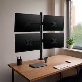 Suporte Articulado C/morsa P/ 4 Monitores De Mesa 10 Até 32"
