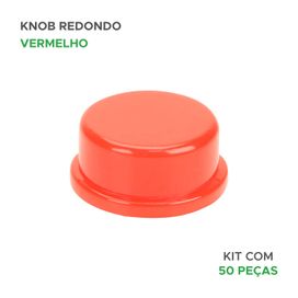 50x Botão Knob Plástico Redondo - PIX