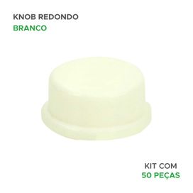 50x Botão Knob Plástico Redondo - PIX