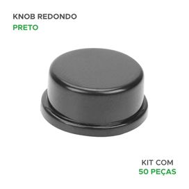 50x Botão Knob Plástico Redondo - PIX