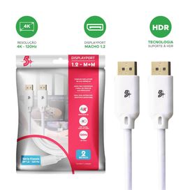 Cabo Displayport Macho x Macho Banhado Ouro - 5+