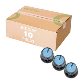 10x Botão Knob Redondo Estriado Sem Parafuso Ad209