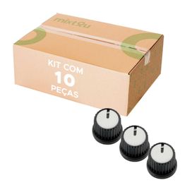 10x Botão Knob Redondo Estriado Sem Parafuso Ad209
