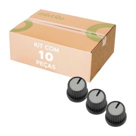 10x Botão Knob Redondo Estriado Sem Parafuso Ad209