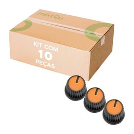 10x Botão Knob Redondo Estriado Sem Parafuso Ad209