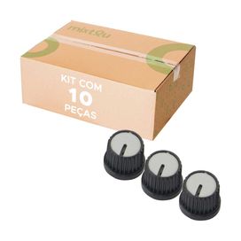 10x Botão Knob Redondo Estriado Com Parafuso Ad209