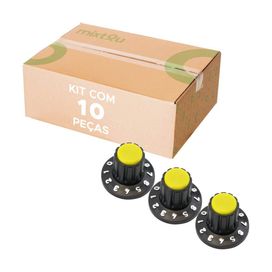 10x Knob Redondo Numerado Estriado c/ Parafuso 1426