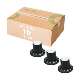 10x Knob Redondo Numerado Estriado c/ Parafuso 1426