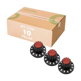 10x Knob Redondo Numerado Estriado c/ Parafuso 1426