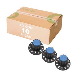 10x Knob Redondo Numerado Estriado S/ Parafuso 1426