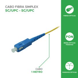 Cordão Cabo Óptico Simplex Sm Sc Upc X Sc Upc - 1 Metro