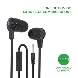 Fone De Ouvido Easy Flat Com Microfone 1.20m - 5+