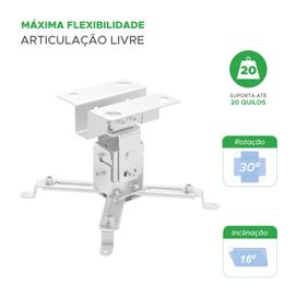 Suporte De Teto Para Projetor Datashow Com Ajuste de Ângulo - PIX