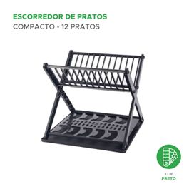 Escorredor De Louças Dobrável Compacto 12 Pratos
