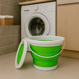 Balde Retrátil Silicone Dobrável 10l Limpeza Prática