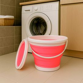 Balde Retrátil Silicone Dobrável 10l Limpeza Prática