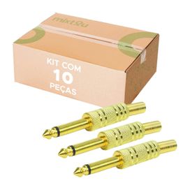 10x Plug P10 Mono Profissional Série Gold - PIX
