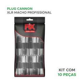 10x Plug Cannon Macho Série Chrome - PIX