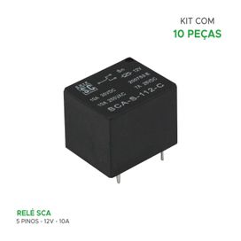 10x Relé Sca 5 Terminais - 12v 10a - Pcb - Alta Qualidade