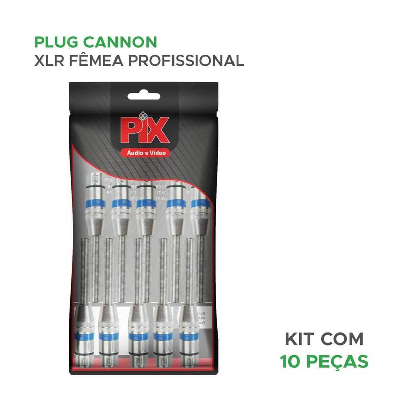 10x Plug Cannon Fêmea Com Mola Profissional - PIX