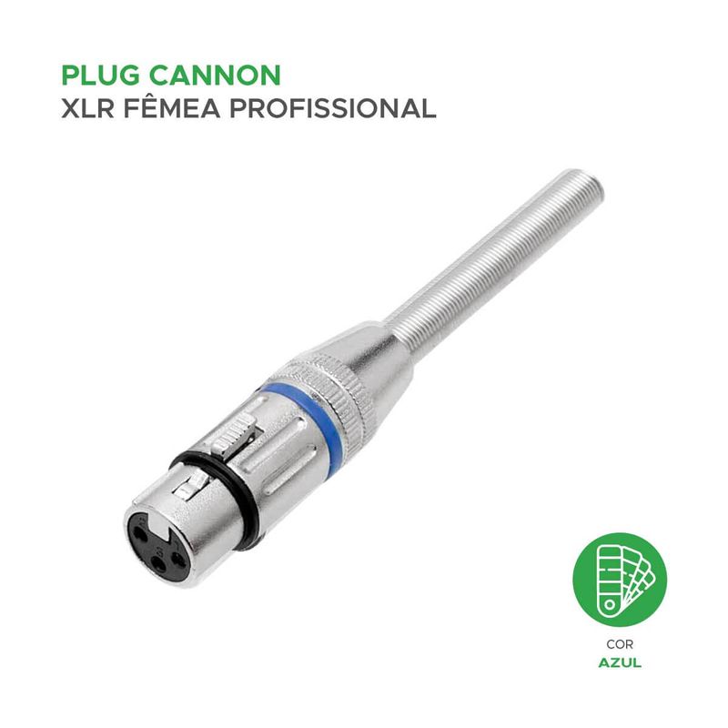 10x Plug Cannon Fêmea Com Mola Profissional - PIX