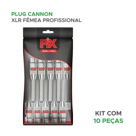 10x Plug Cannon Fêmea Com Mola Profissional - PIX