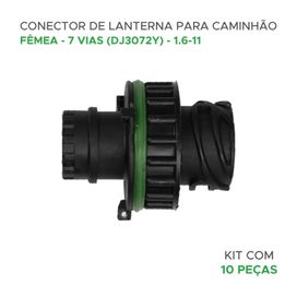 10x Conector Lanterna Caminhão 7 vias Fêmea - Dj3072y 1.6-11