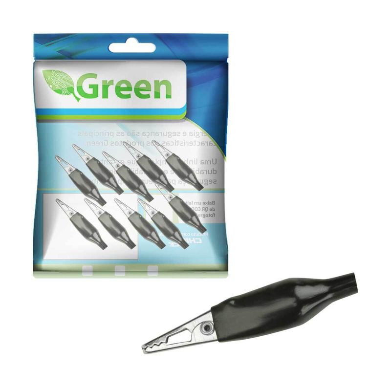 Kit 10 Mini Garra Jacaré Jacarezinho Isolada Preto (28mm)